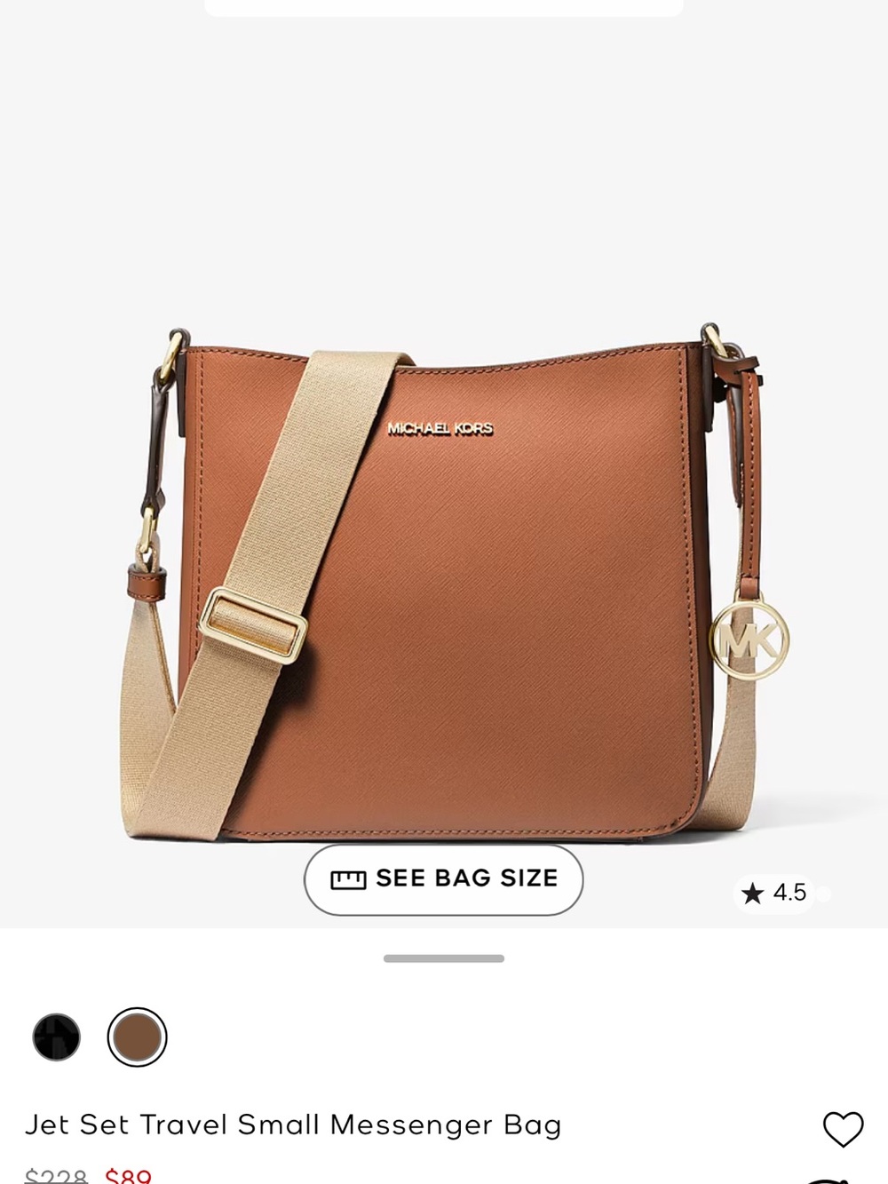 Michael Kors Leather Crossbody in Cognac with Beige Strap New!!!!